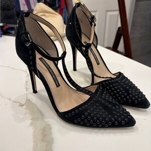 French Connection Black Studded Heels